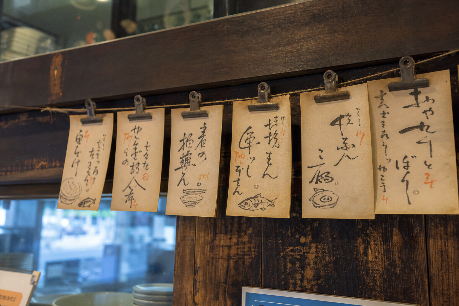店内の当日おすすめカード。
